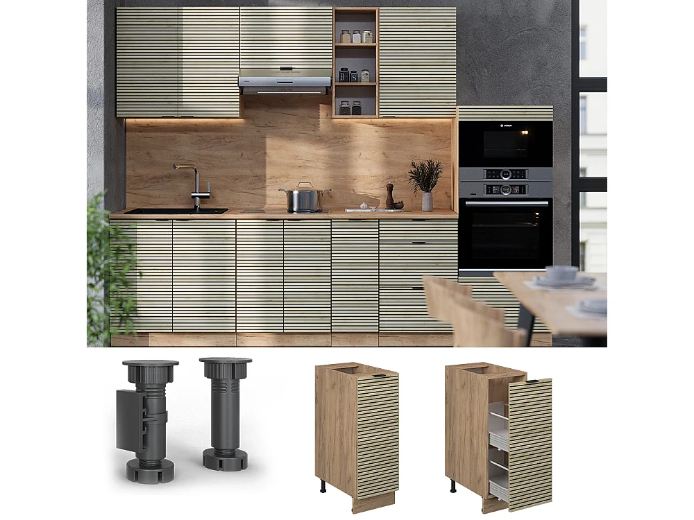 Apothekerschrank eiche paneel 30x60x82 fame-line