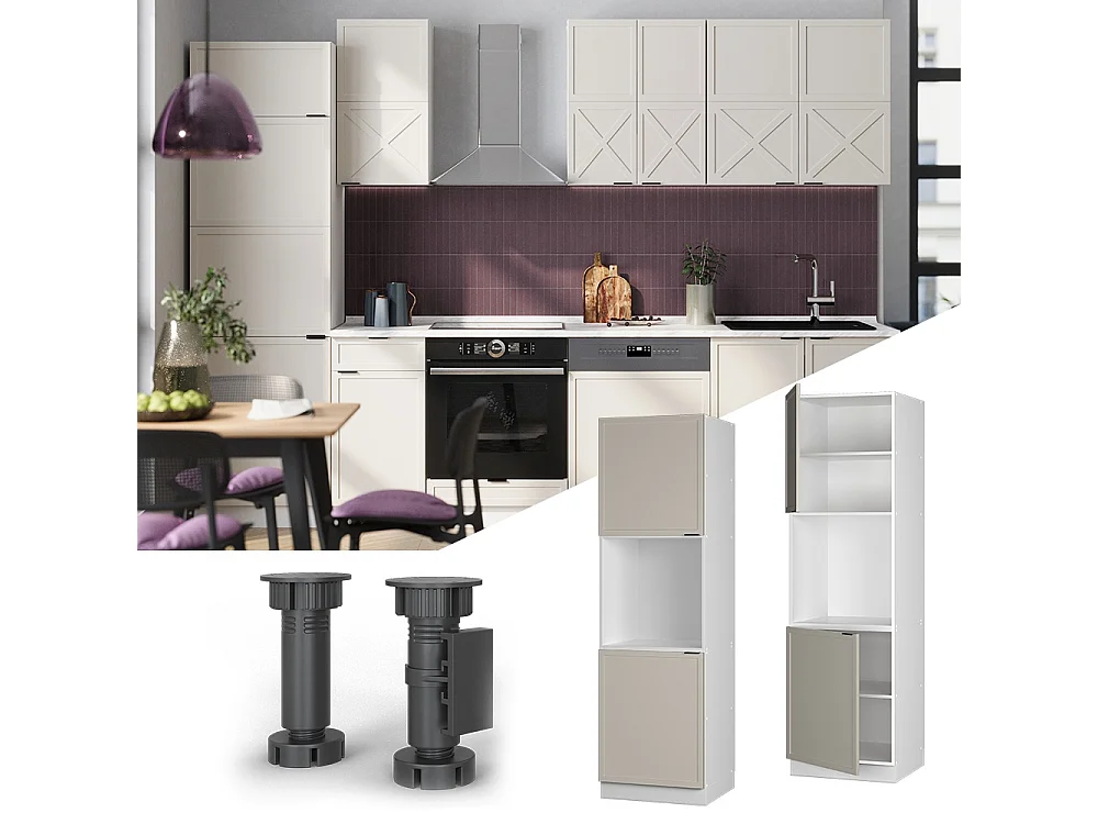 Armario para horno empotrado grisbeige 60x58x206.8 fame-line