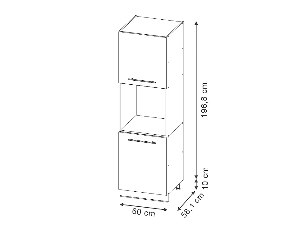 Armario para horno empotrado grisbeige 60x58x206.8 fame-line