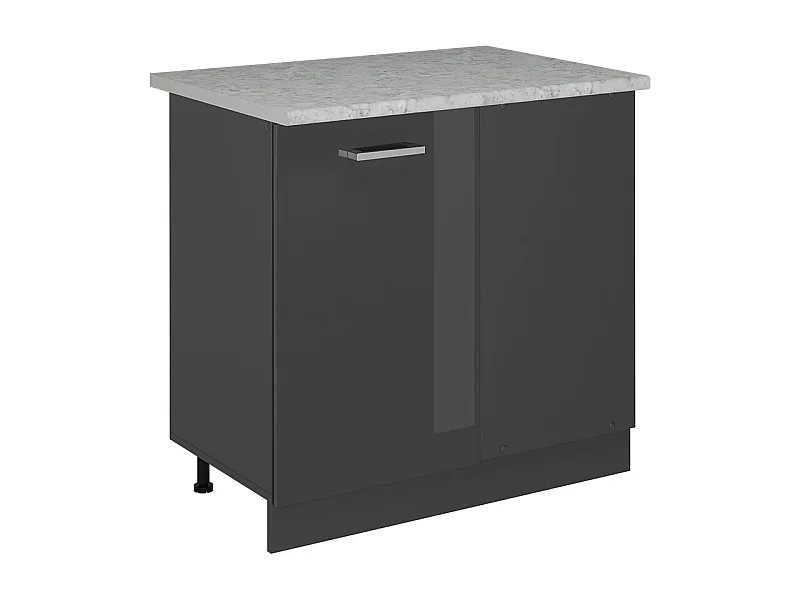 Armário baixo de canto antracite alto brilho 86x60x81.6 r-line