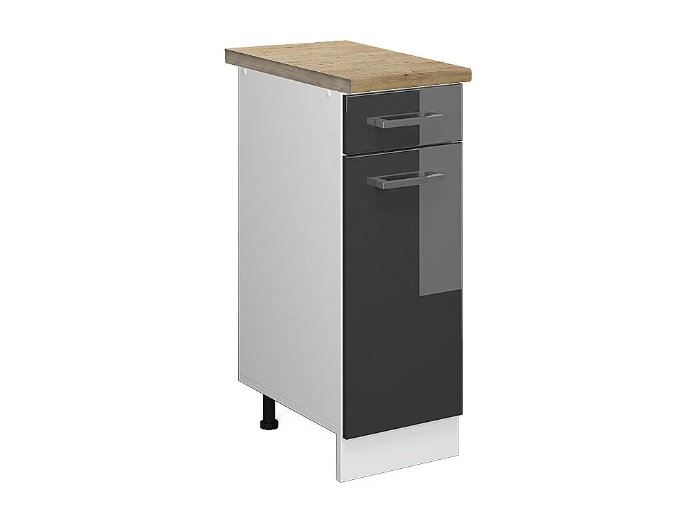 Mobiletto base per cucina antracite lucido 30x60x81.6 r-line