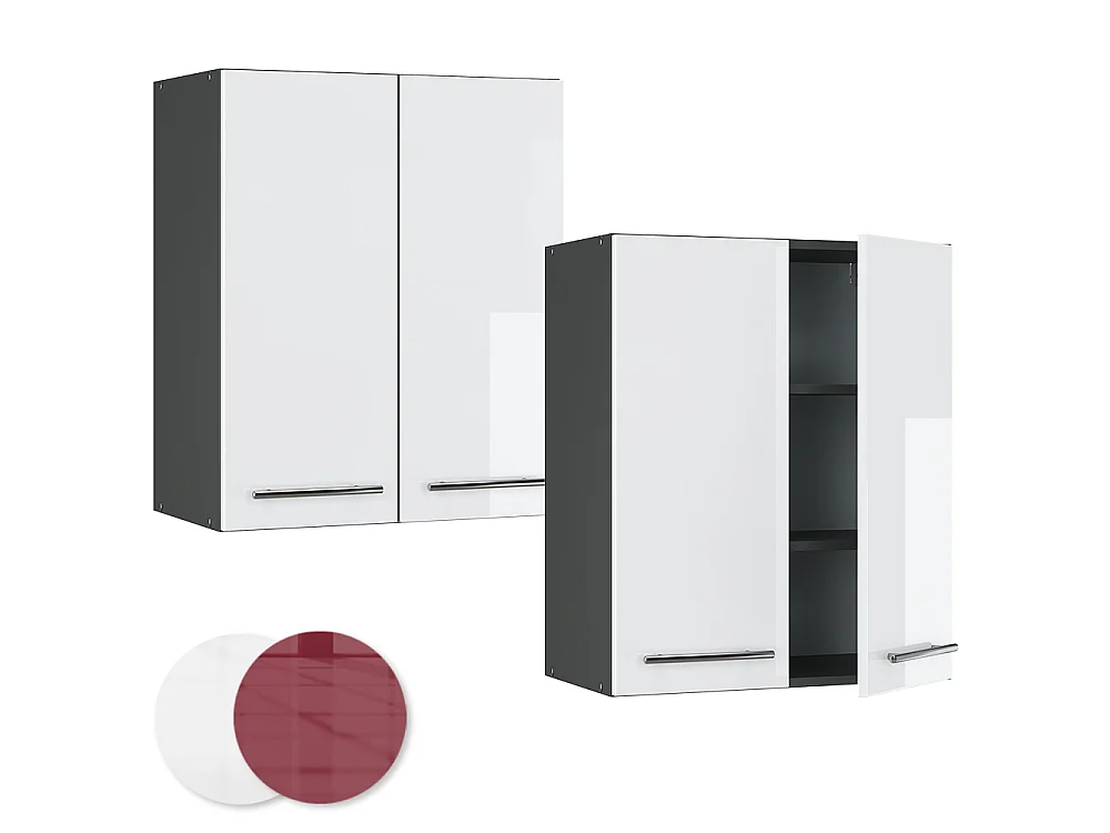 Wall cabinet white high gloss 60x34.1x72 fame-line