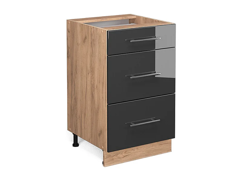 Mueble bajo de cocina antracita alto brillo 50x51.6x82 fame-line