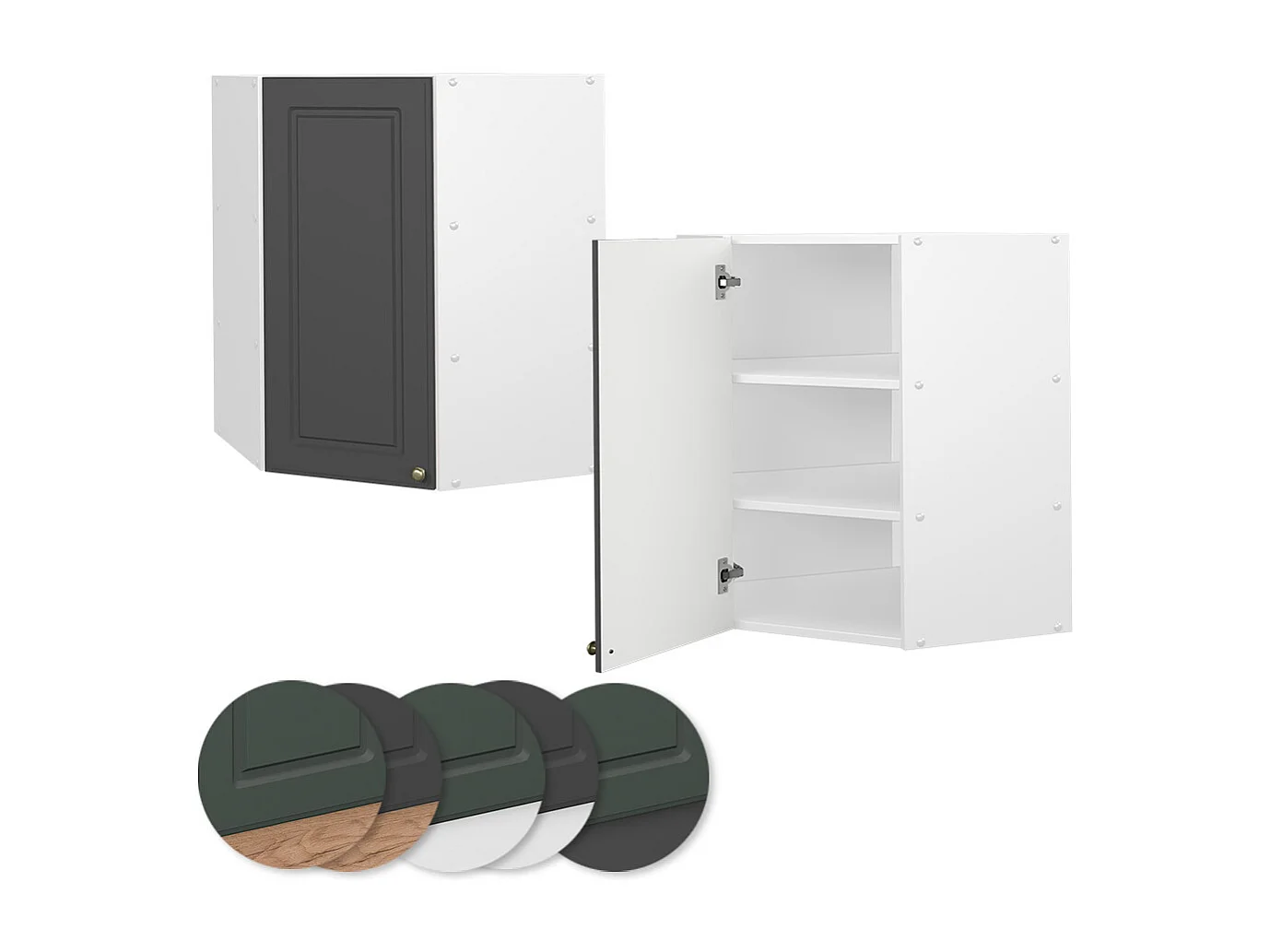 Armario colgante de esquina antracita-oro 57x34.1x72 fame-line