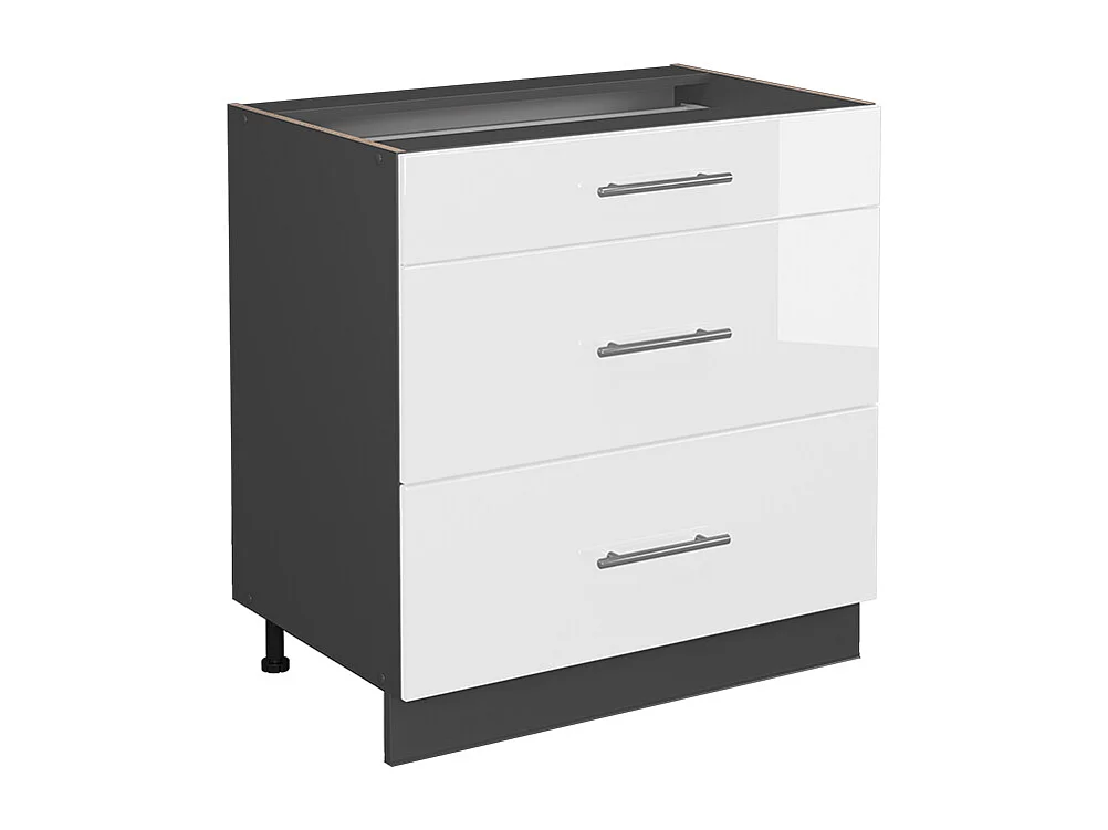 Mobiletto base per cucina bianco lucido 80x51.6x82 fame-line