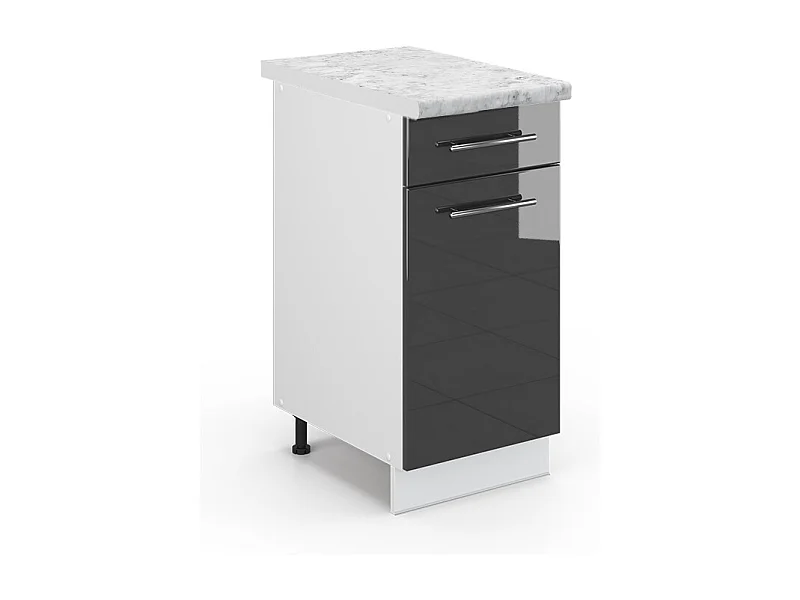 Mueble bajo de cocina antracita alto brillo 40x60x82 fame-line