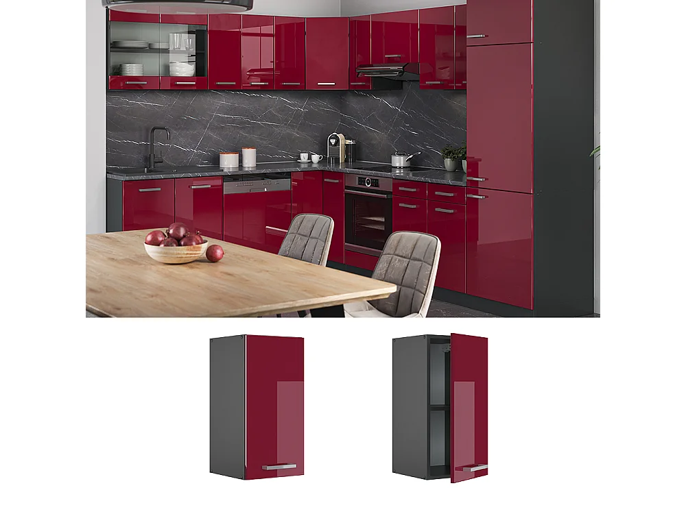 Hängeschrank rot hochglanz 30x31x60 r-line