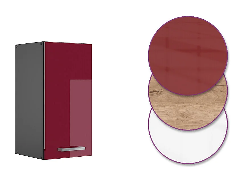 Hängeschrank rot hochglanz 30x31x60 r-line