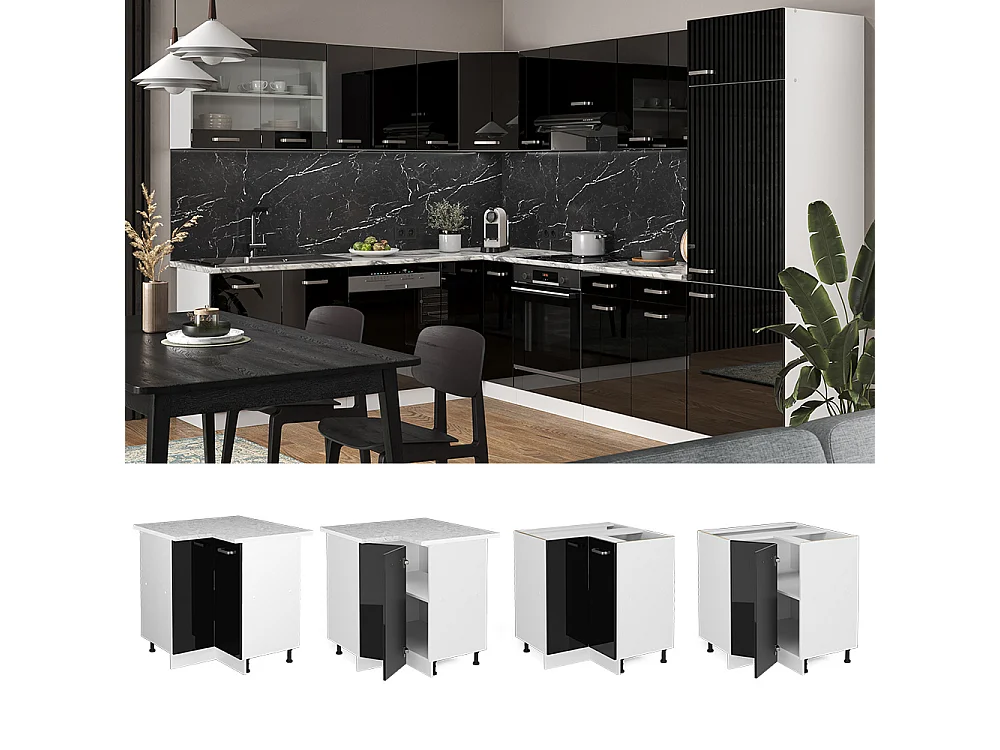 Meuble dangle noir haute brillance 75.6x60x81.6 r-line