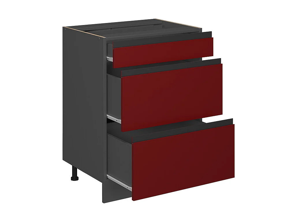 Küchenunterschrank rot 60x60x81.6 r-line