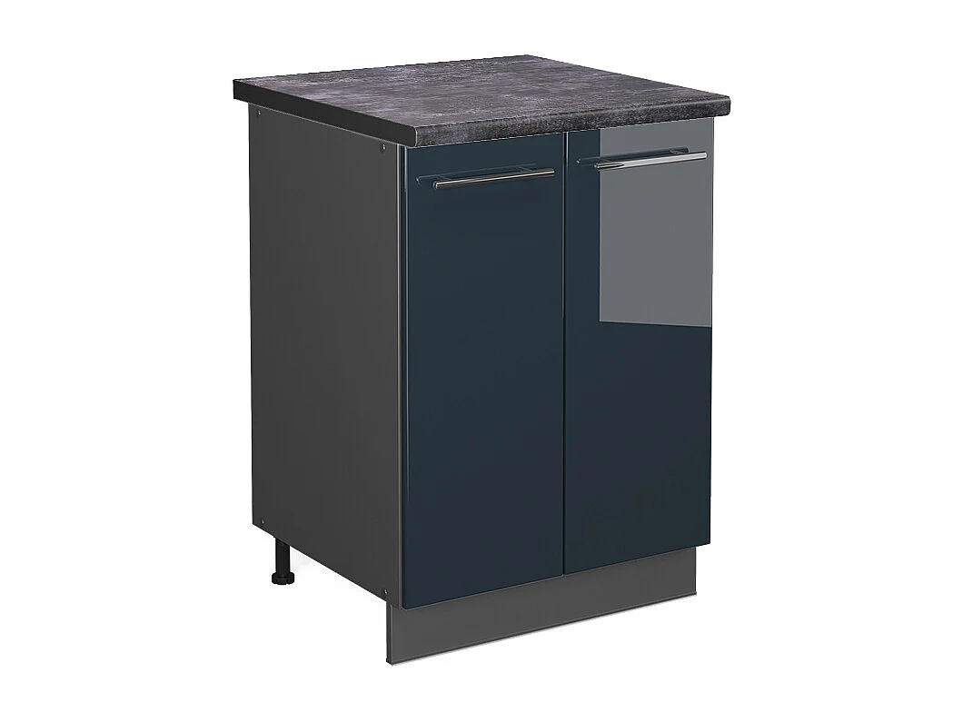 Mobiletto base cucina blu scuro lucido 60x60x82 fame-line