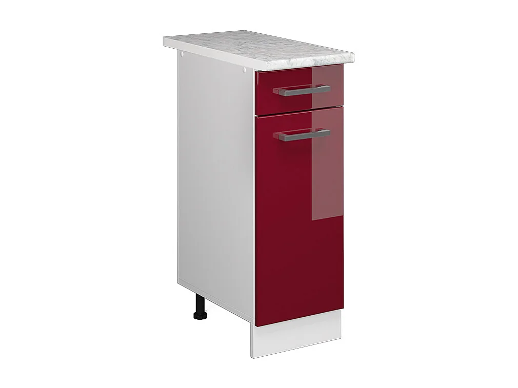 Meuble cuisine rouge brillant 30x60x81.6 r-line