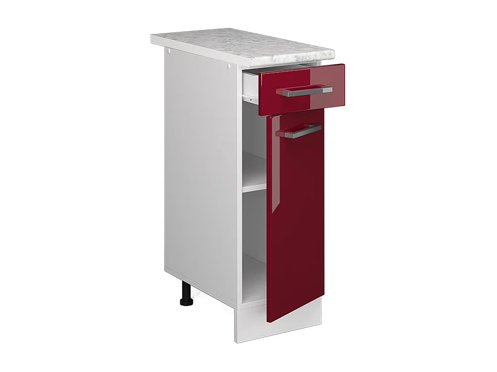 Meuble cuisine rouge brillant 30x60x81.6 r-line