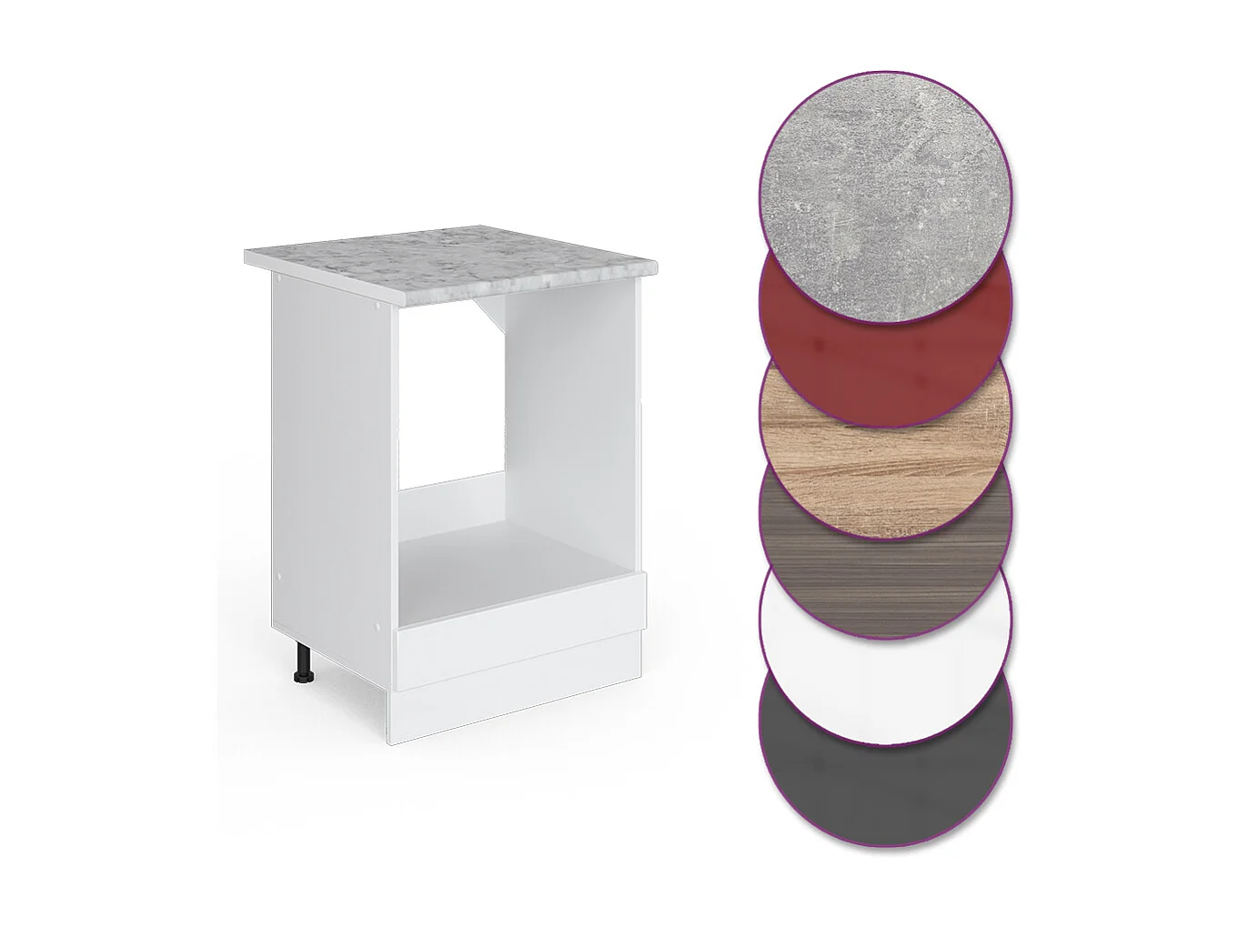 Mobile per forno da incasso bianco lucido 60x60x81.6 r-line