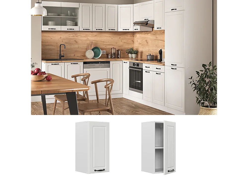 Elément haut de cuisine blanc campagne 30x31x60 r-line