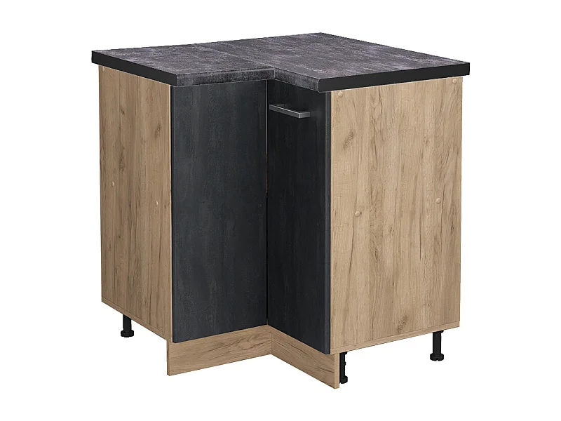 Armario de esquina hormigón negro 75.6x60x81.6 r-line