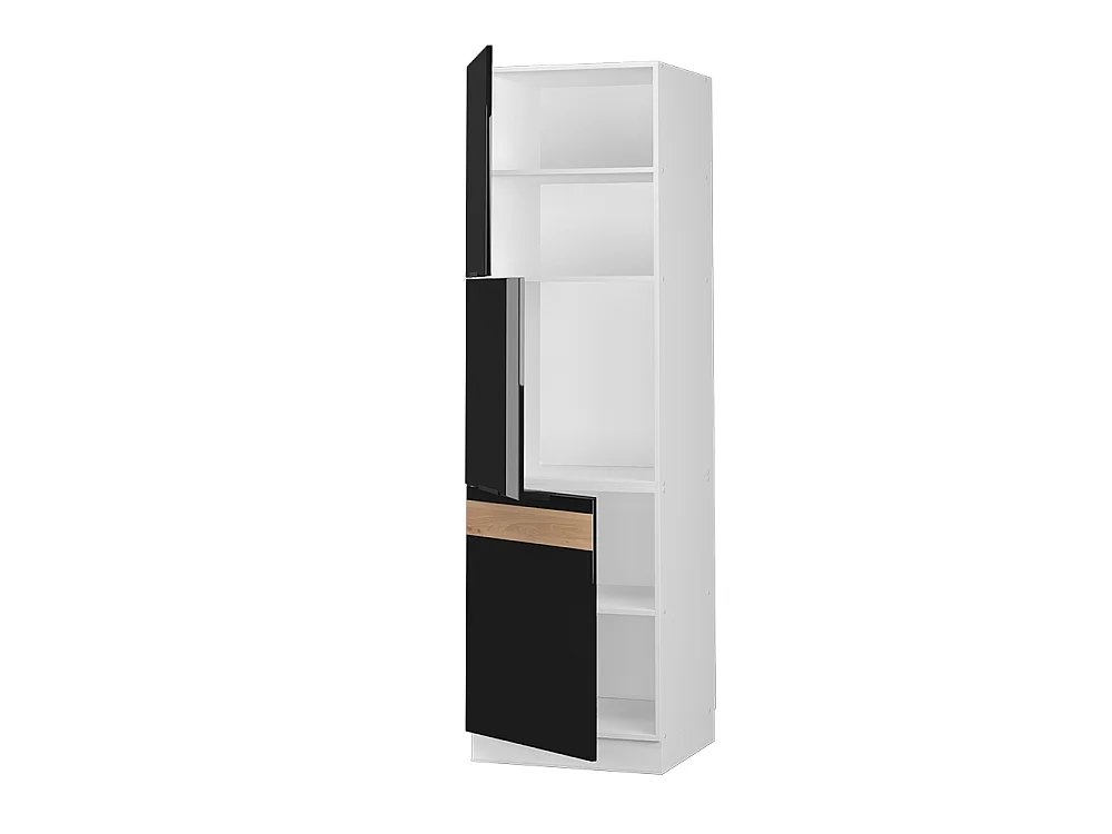 Herdumbauschrank schwarz eiche hochglanz 60x58x206.8 fame-line