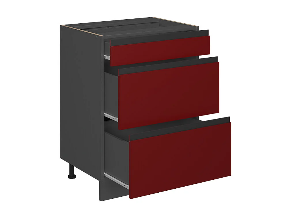 Meuble cuisine rouge 60x46x81.6 r-line