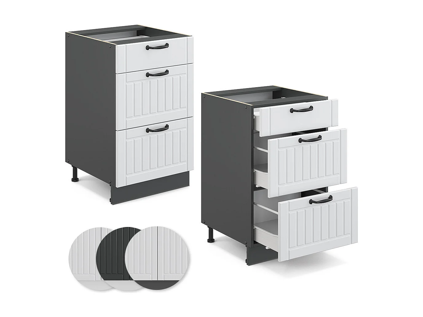 Mobiletto base per cucina bianco casa di campagna 50x51.6x82 fame-line