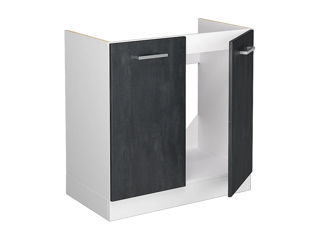 Armario bajo para fregadero hormigón negro 80x60x81.6 r-line
