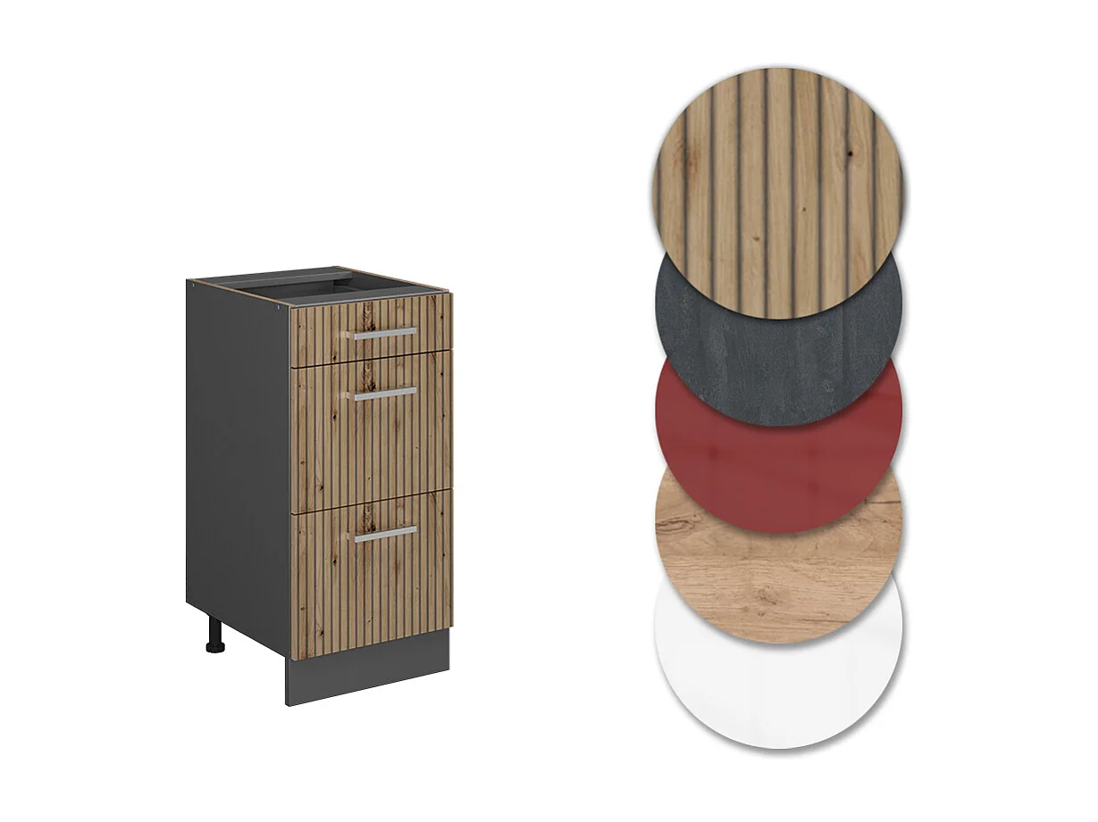 Mueble bajo de cocina roble artesanal 40x60x81.6 r-line