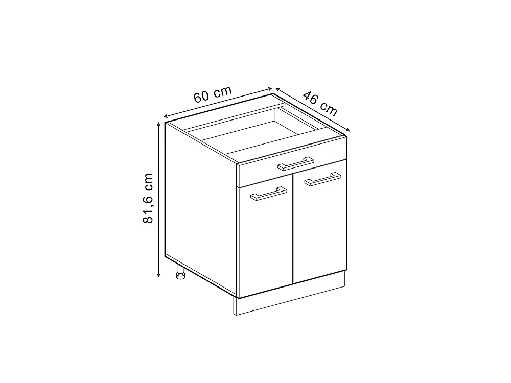 Küchenunterschrank artisan-eiche 60x60x81.6 r-line