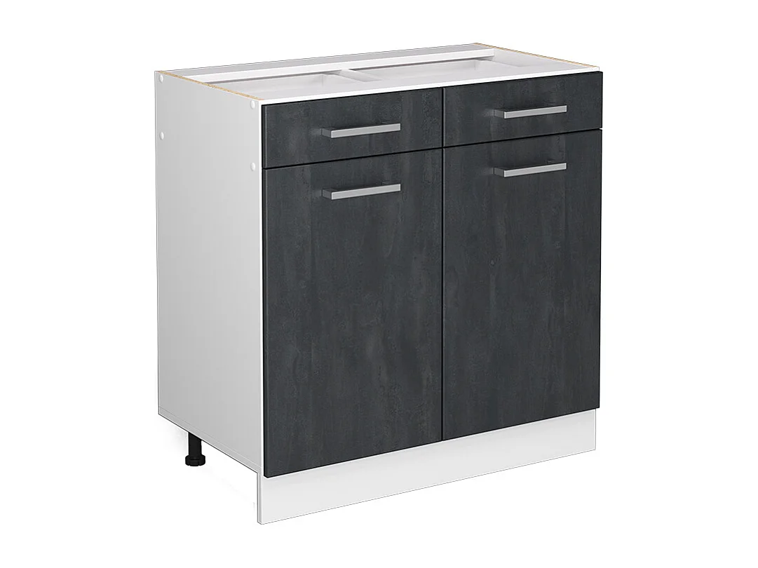 Mueble bajo de cocina hormigón negro 80x46x81.6 r-line