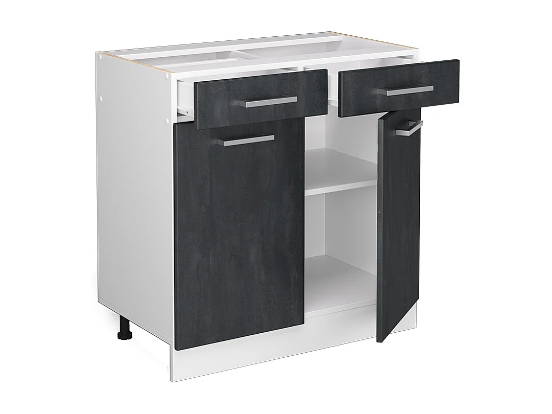 Meuble cuisine béton noir 80x46x81.6 r-line