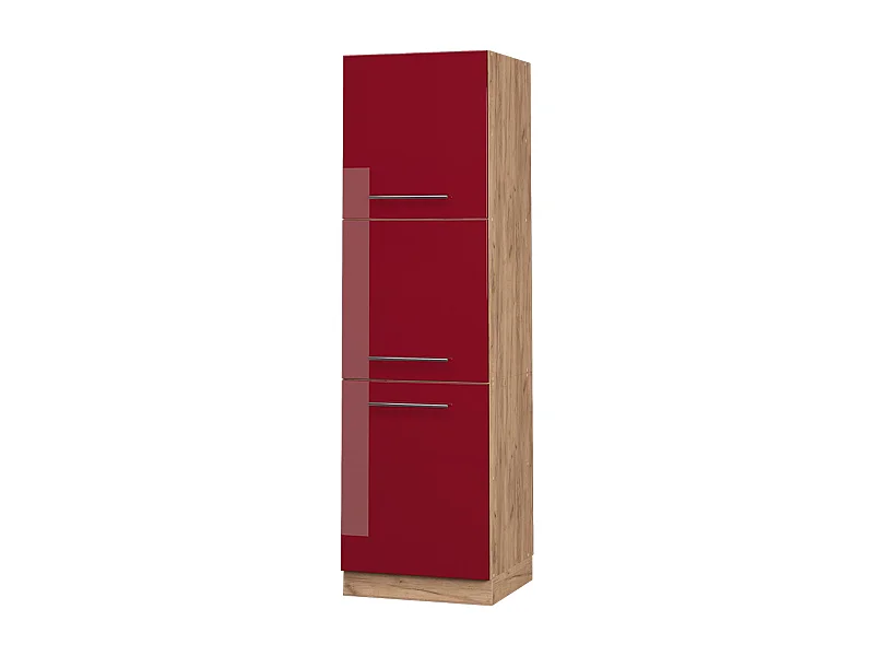 Armario para horno empotrado rojo burdeos alto brillo 60x58x206.8 fame-line