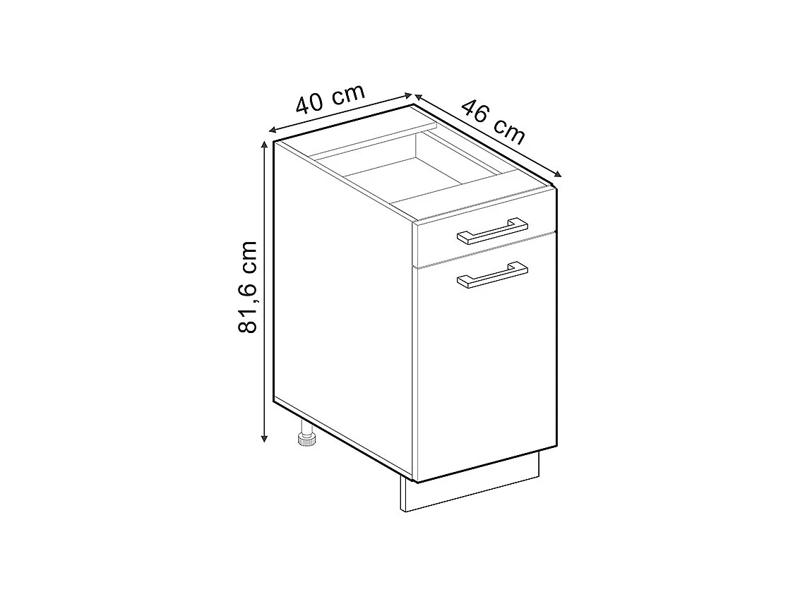 Meuble cuisine sonoma 40x46x81.6 r-line