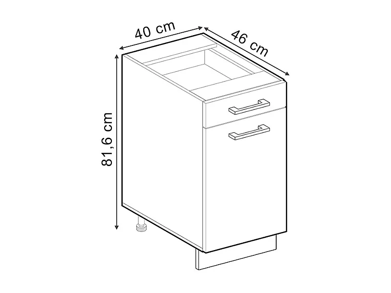 Meuble cuisine sonoma 40x46x81.6 r-line