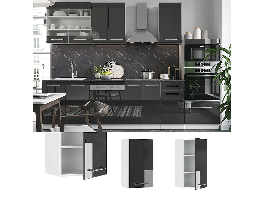 Armario colgante antracita alto brillo 40x34.1x72 fame-line