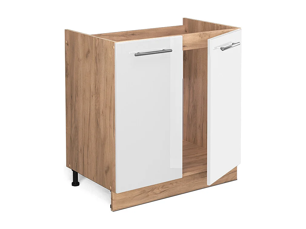 Meuble bas sous-évier blanc haute brillance 80x60x82 fame-line