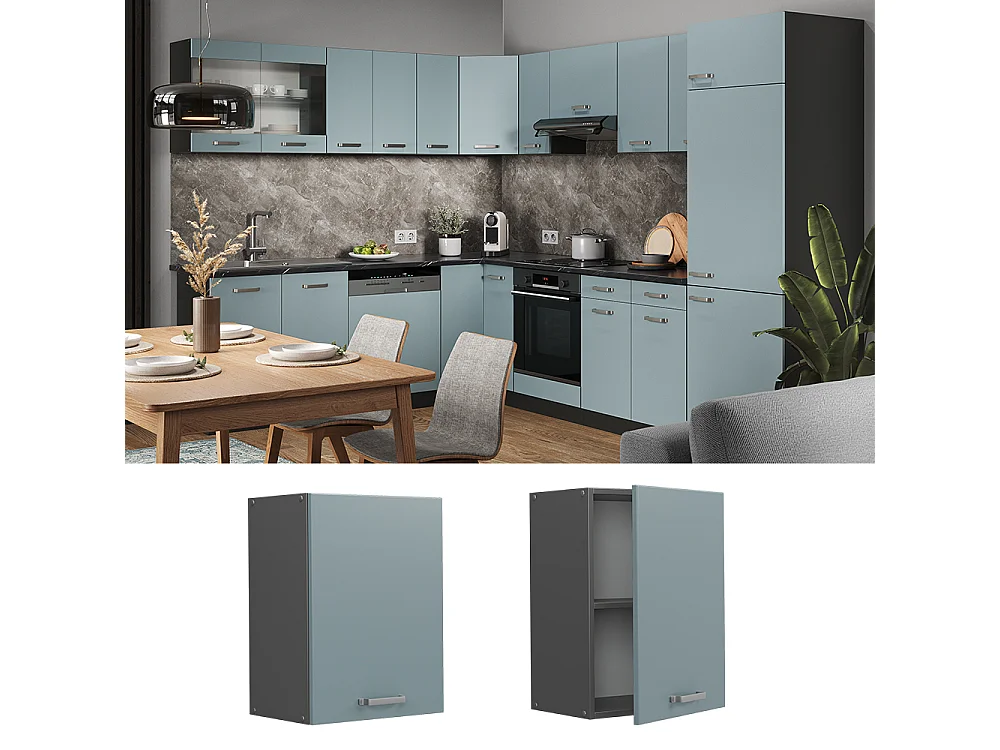 Armario colgante gris azulado 45x31x60 r-line