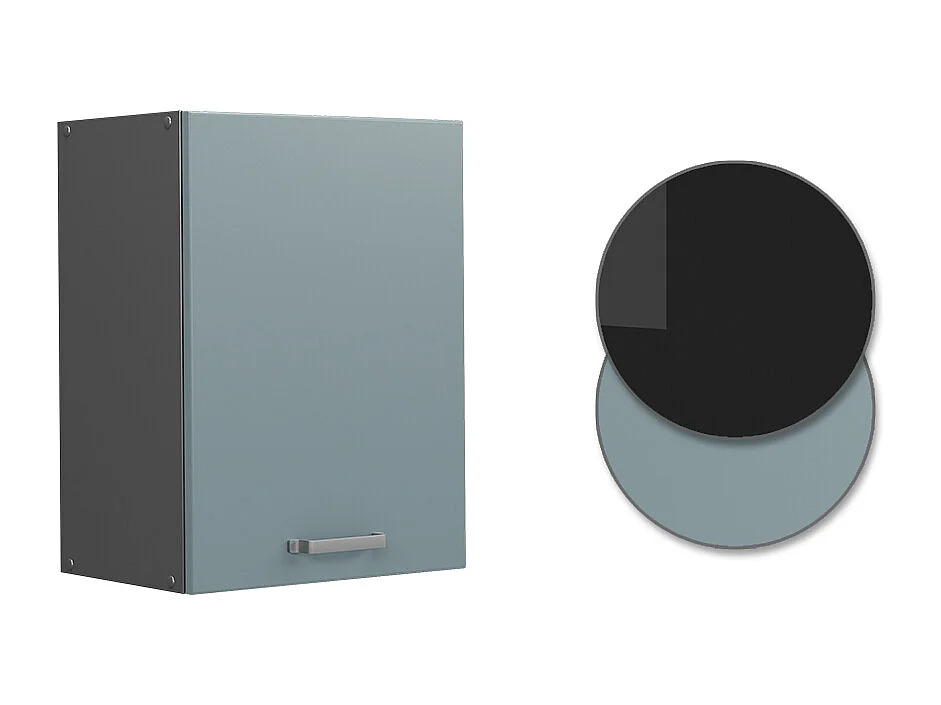 Elément haut de cuisine bleu-gris 45x31x60 r-line