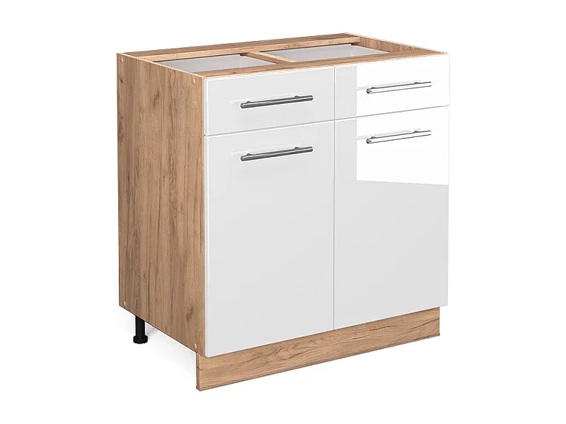 Mueble bajo de cocina blanco alto brillo 80x51.6x82 fame-line