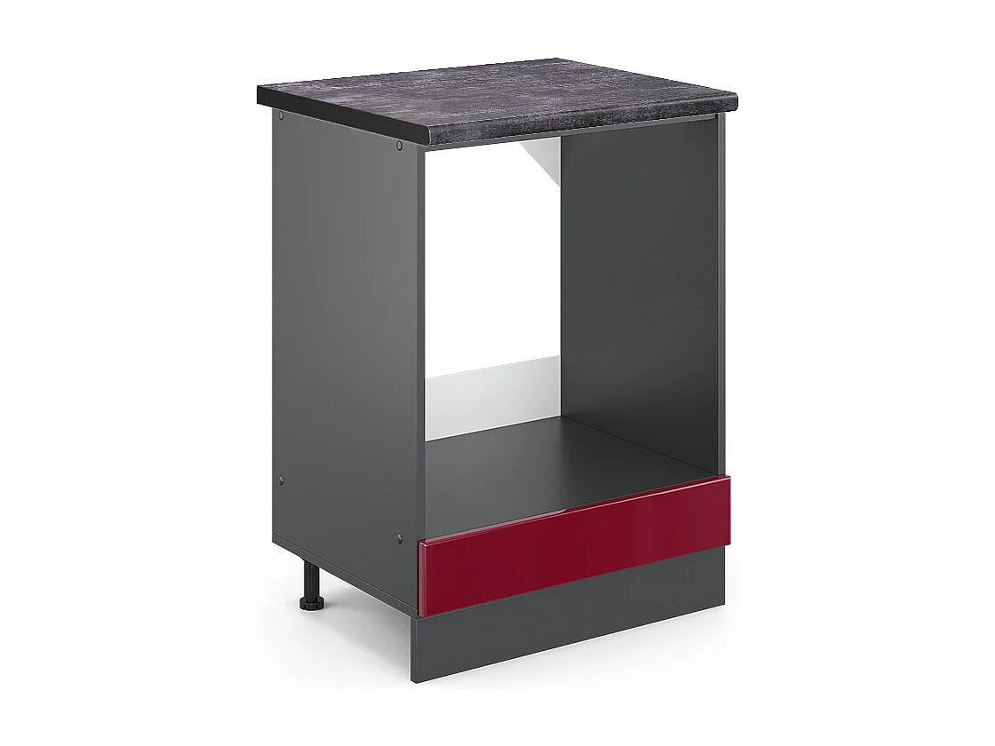Meuble pour four rouge brillant 60x60x81.6 r-line