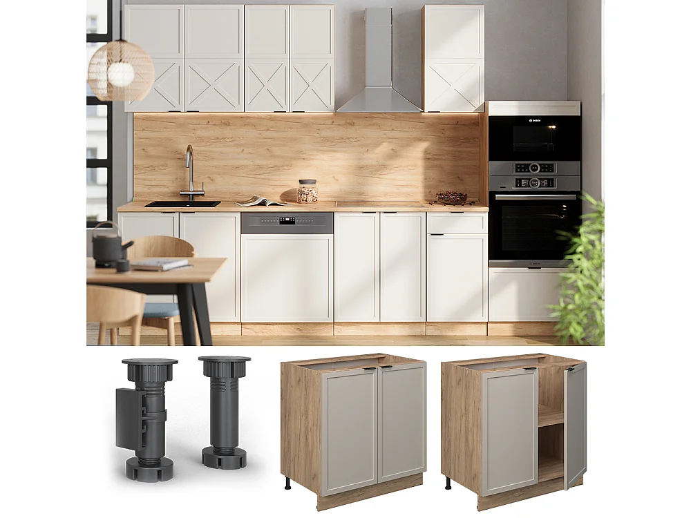 Küchenunterschrank graubeige 80x60x82 fame-line