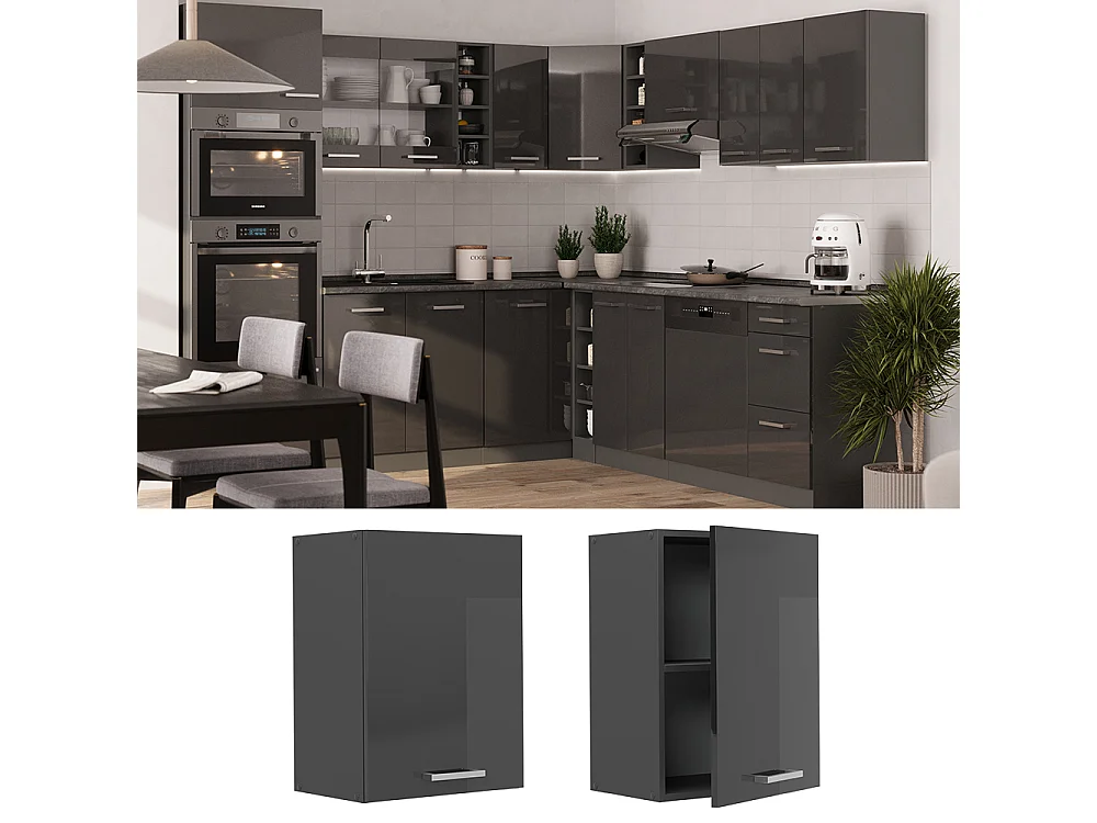 Hängeschrank anthrazit hochglanz 45x31x60 r-line