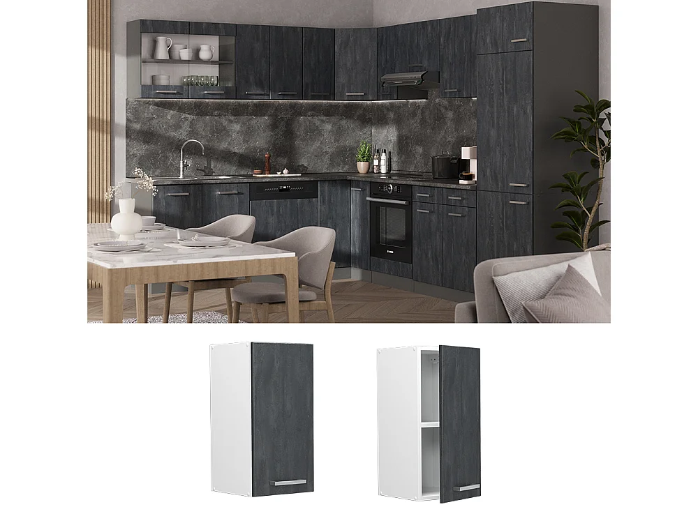 Hangkast zwart beton 30x31x60 r-line