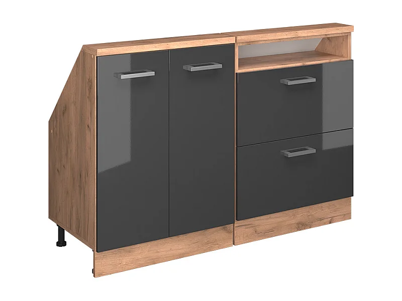 Meuble sous pente anthracite haute brillance 120x46x81.6 r-line