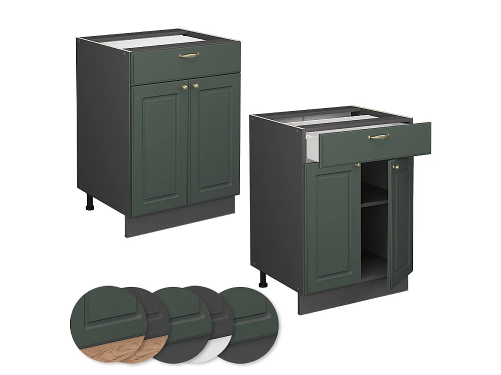 Meuble cuisine vert or campagne 60x51.6x82 fame-line