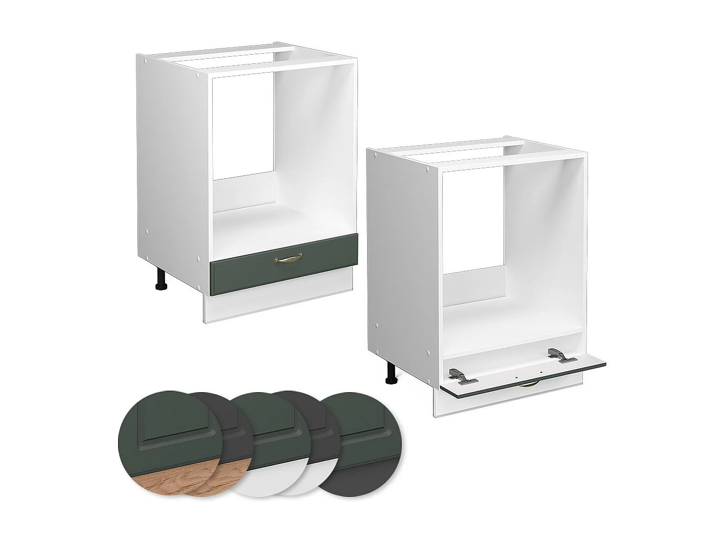 Armario para horno empotrado verde dorado casa de campo 60x60x82 fame-line