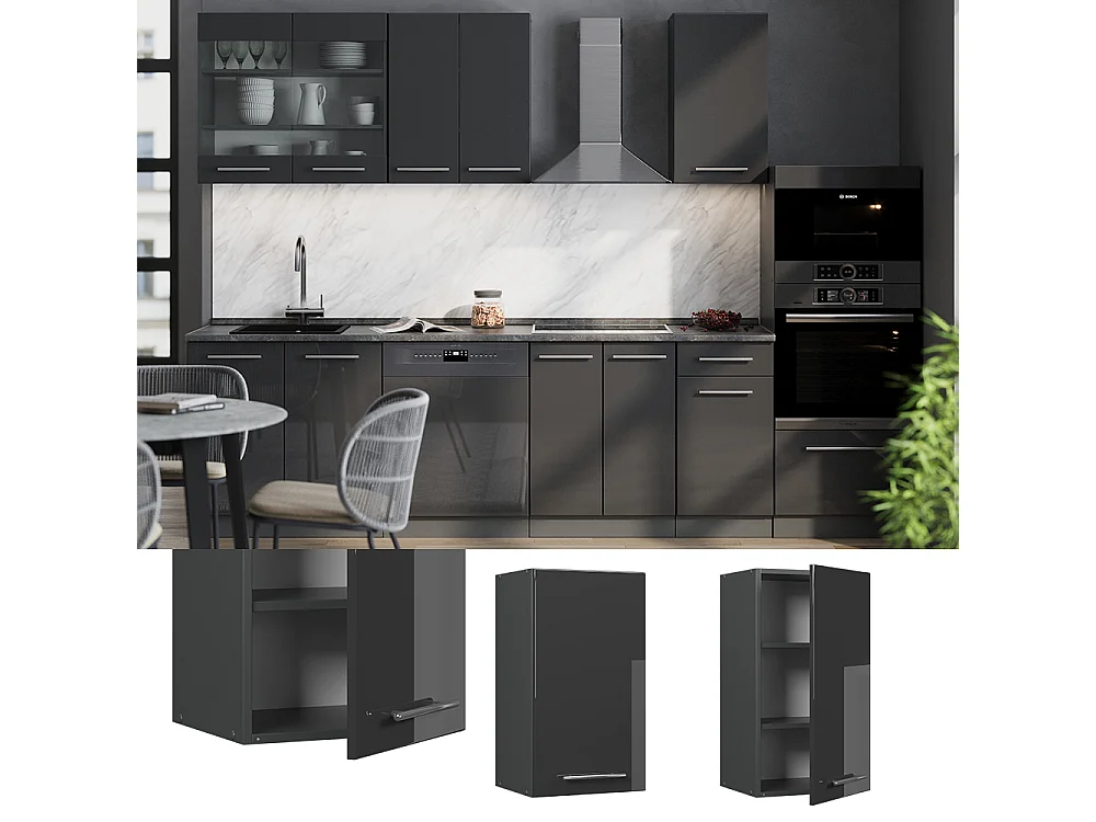 Armario colgante antracita alto brillo 40x34.1x72 fame-line