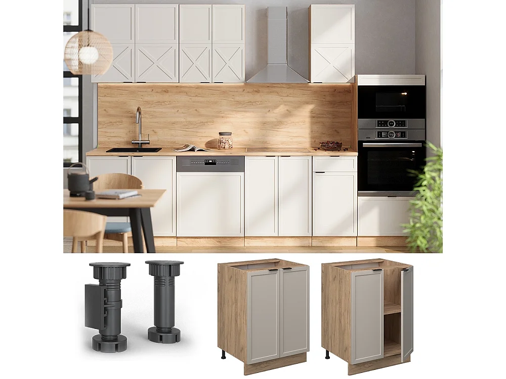 Mobiletto base cucina grigiobeige 60x60x82 fame-line