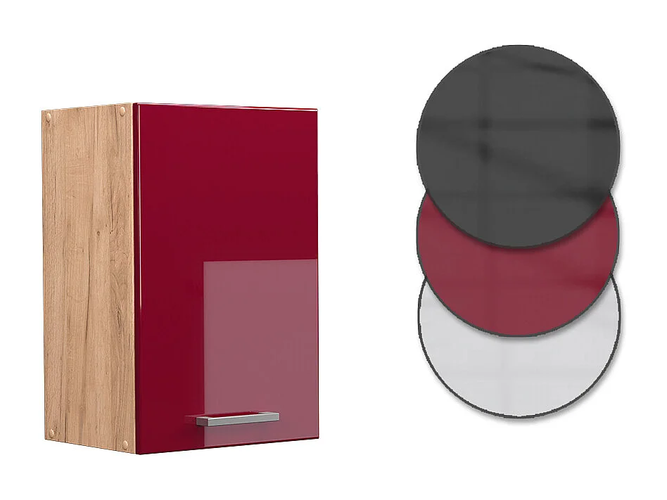 Elément haut de cuisine rouge brillant 40x31x60 r-line