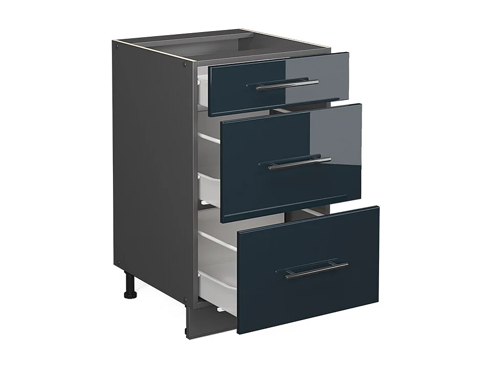 Meuble cuisine bleu foncé brillant 50x60x82 fame-line