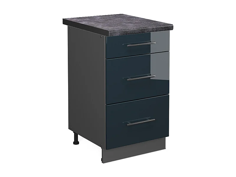 Meuble cuisine bleu foncé brillant 50x60x82 fame-line