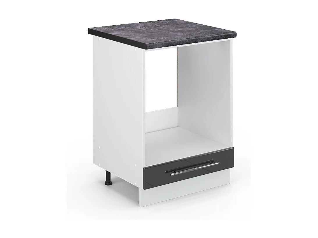 Meuble pour four anthracite haute brillance 60x60x82 fame-line
