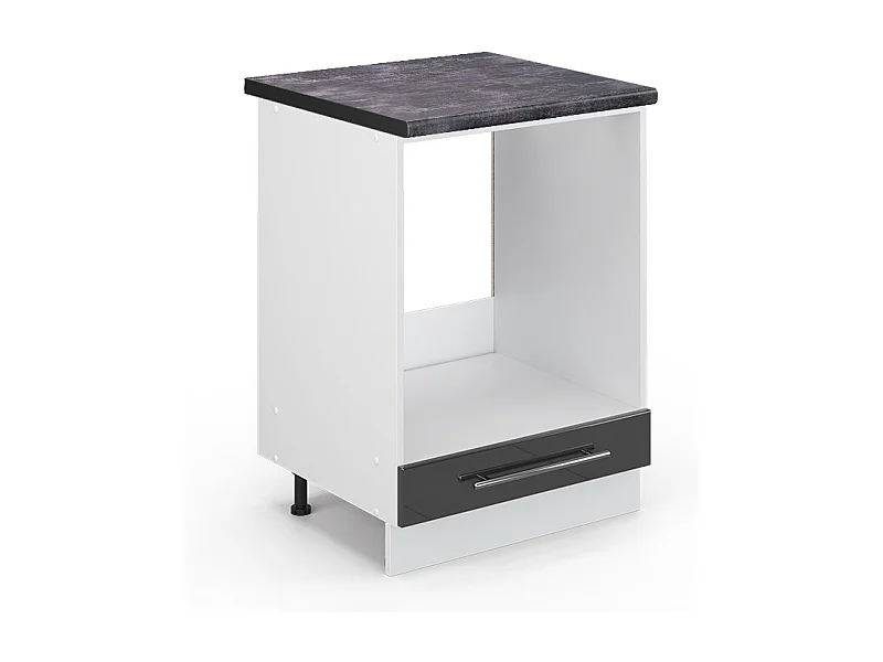 Meuble pour four anthracite haute brillance 60x60x82 fame-line